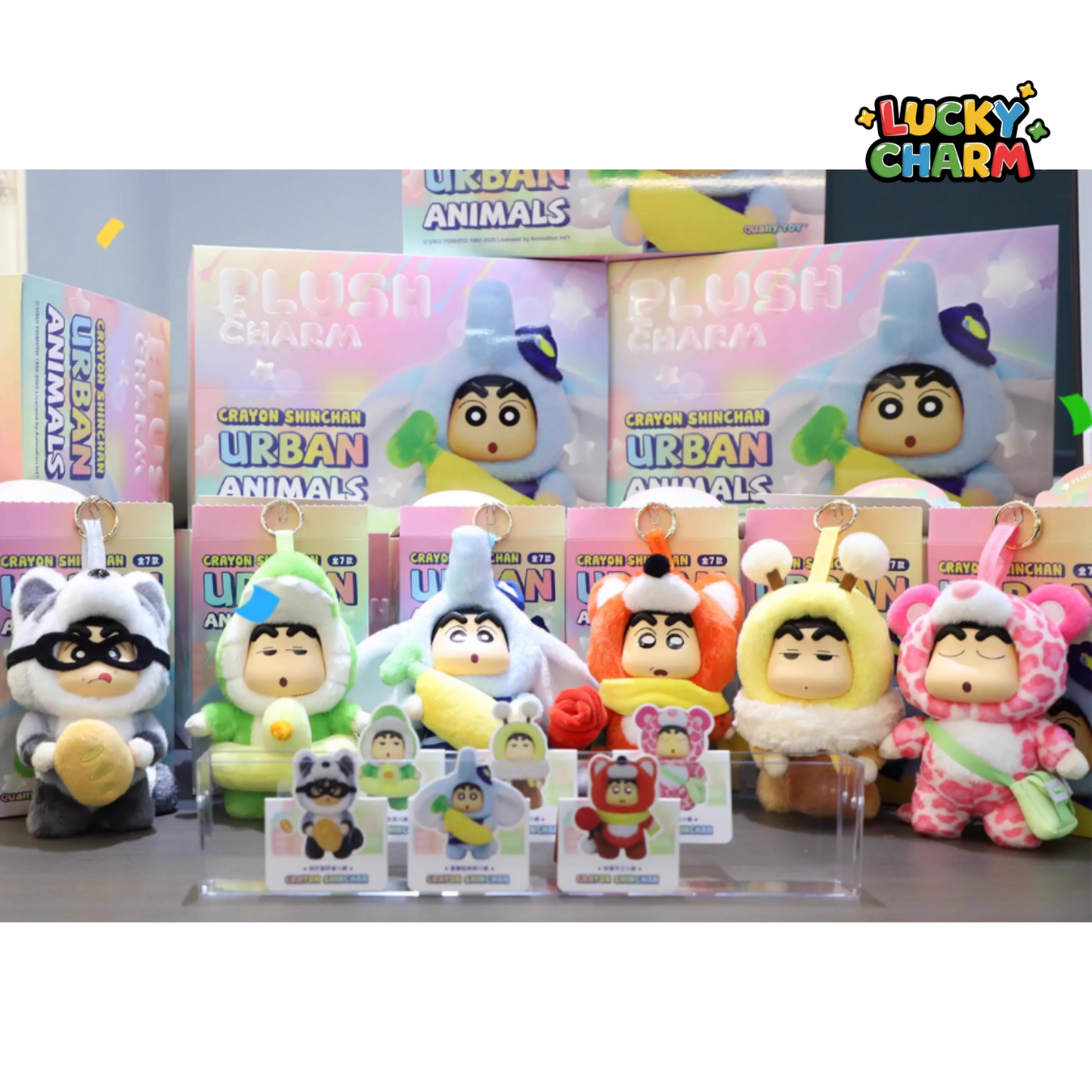 Blind Box Crayon Shin-Chan Urban Animals Plush Charm Series
