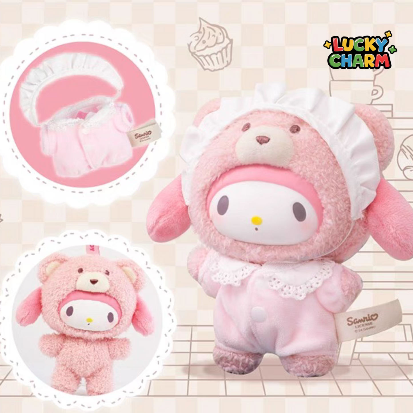 Blind Box Sanrio Latte Baby Vinyl Plush Keychain Series