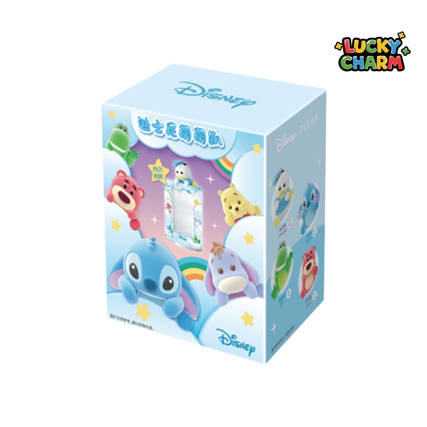 Blind Box Disney Flocked Characters Card Holder Display (1 figurine + 1 porte carte)