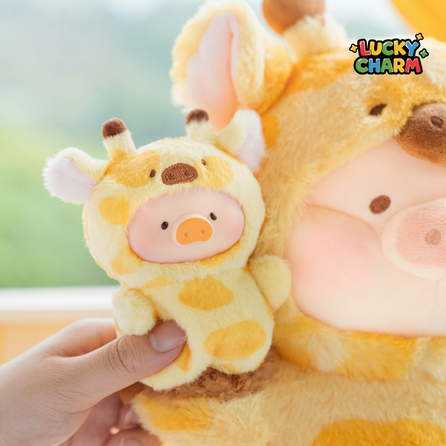 Blind Box Lulu The Piggy Animal Party Puppet Show PVC Face Plush Keychain Series