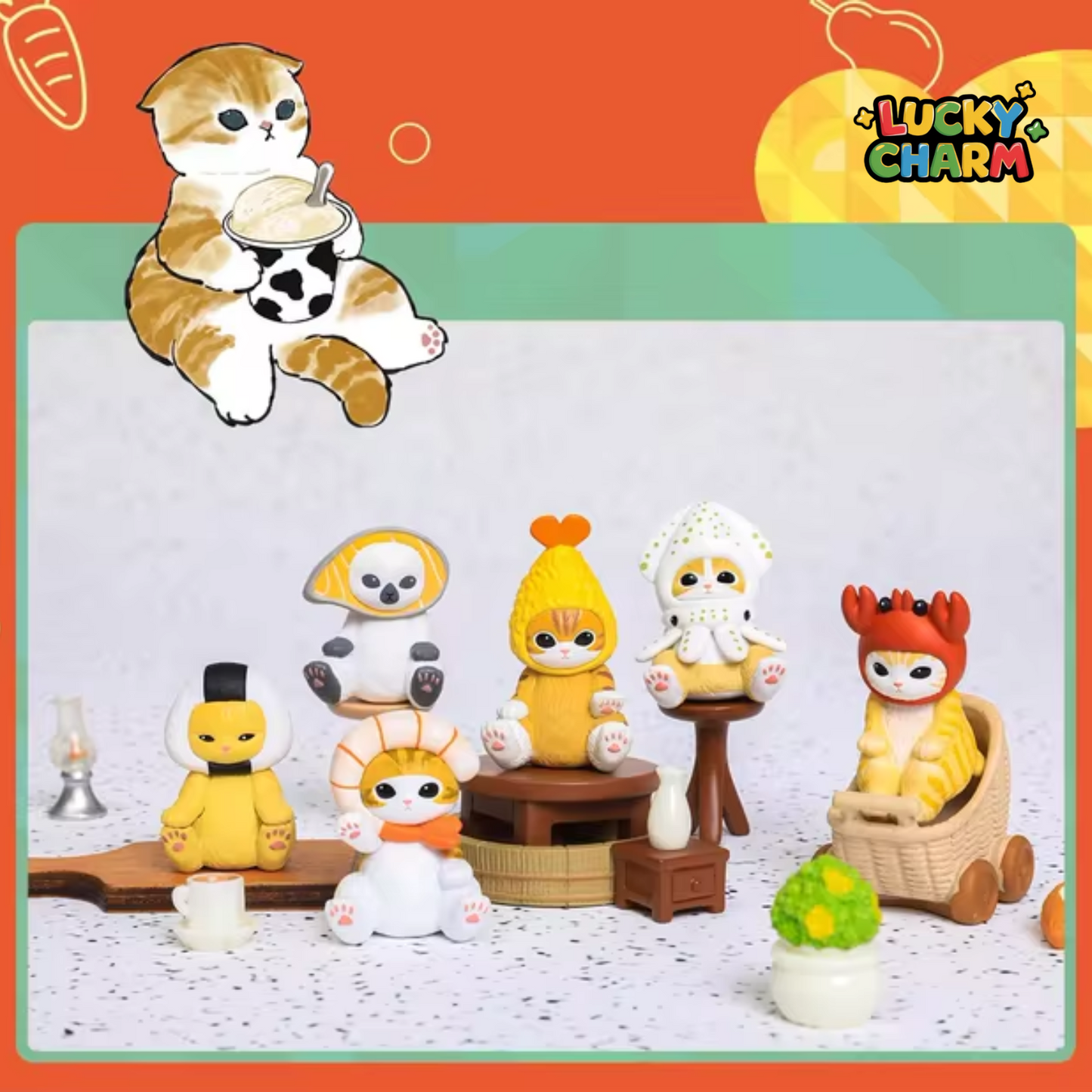 Blind Bag Mofusand Mini Figure Food Costume Series (4PCS)