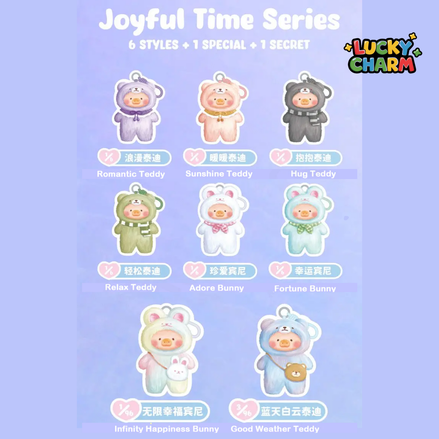 Blind Box LuLu the Piggy Joyful Time Plush Keychain Series
