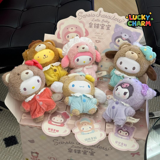 Boîte mystère Série de porte-clés en peluche vinyle Latte Baby