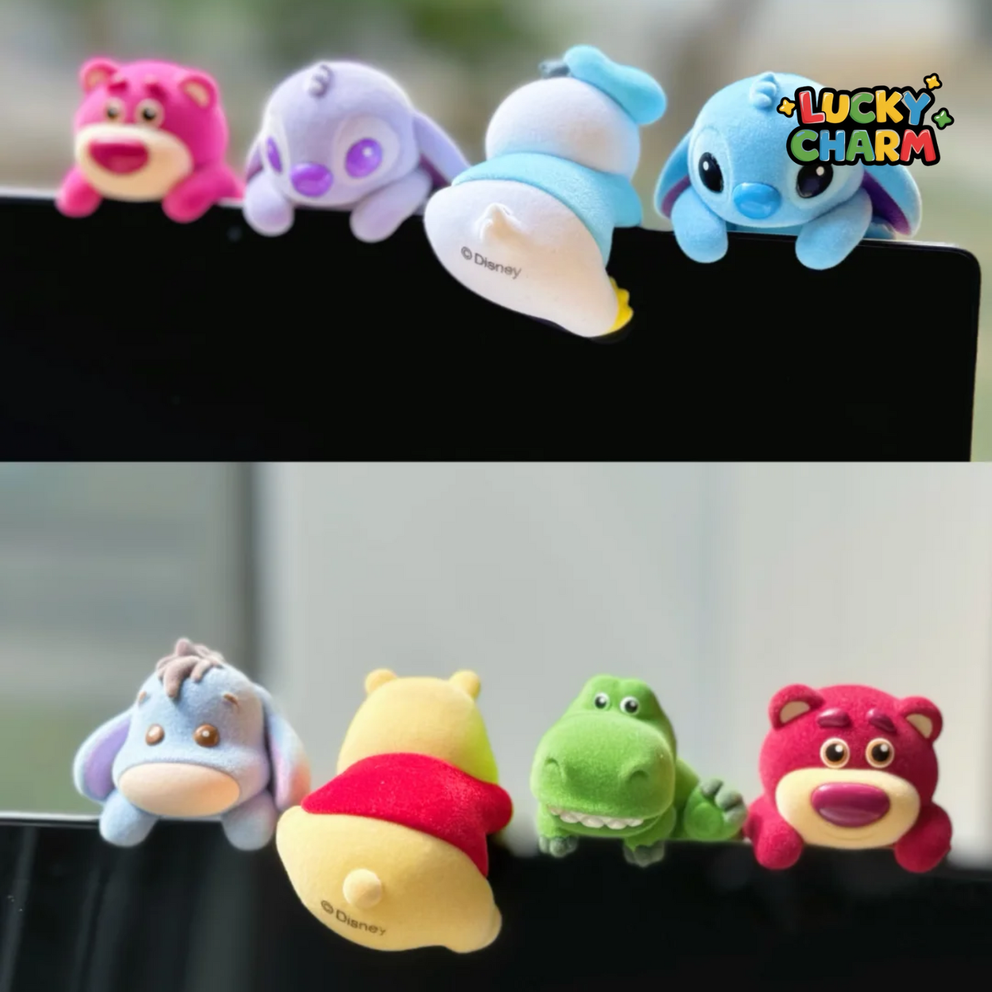 Blind Box Disney Flocked Characters Card Holder Display (1 figurine + 1 porte carte)