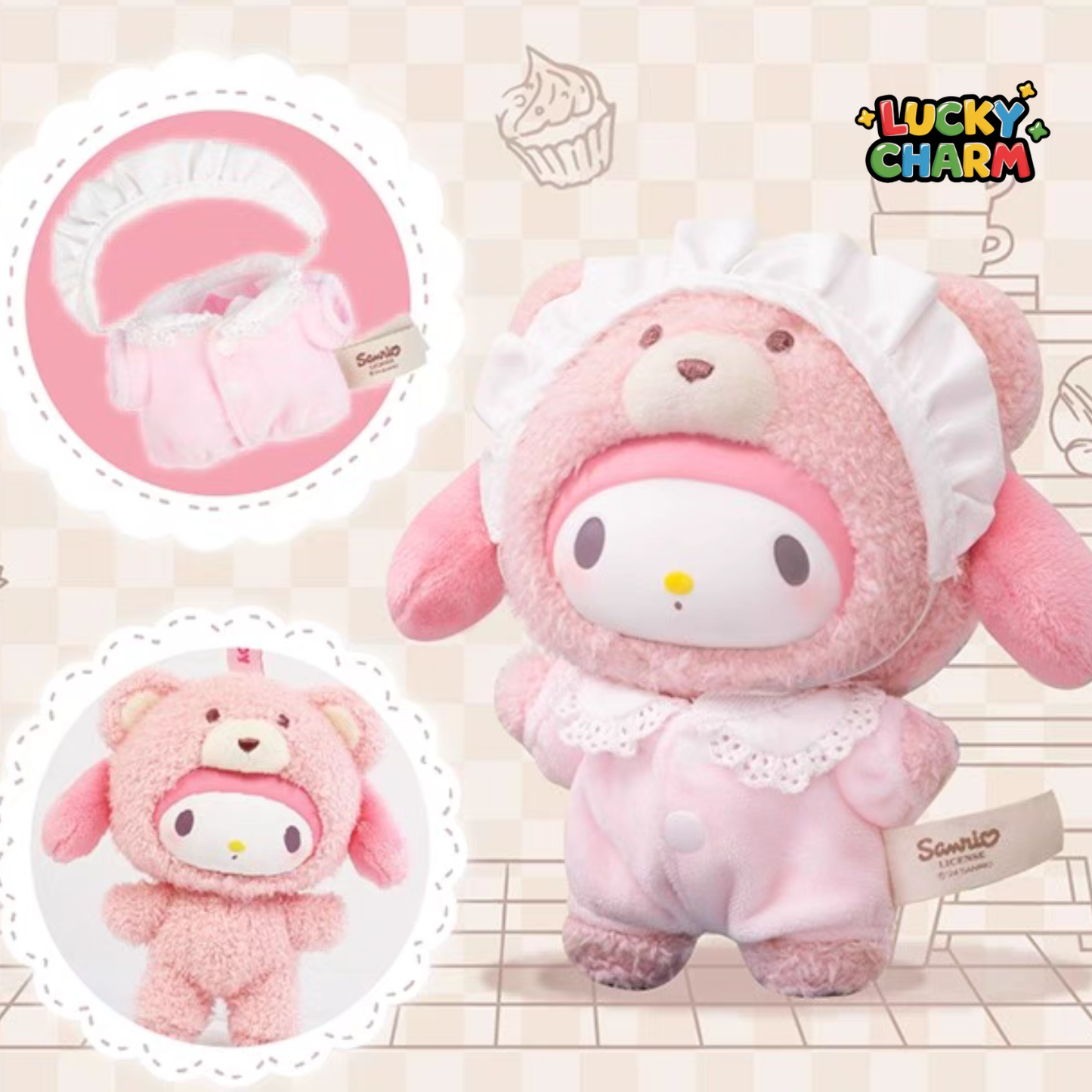 Boîte mystère Série de porte-clés en peluche vinyle Latte Baby