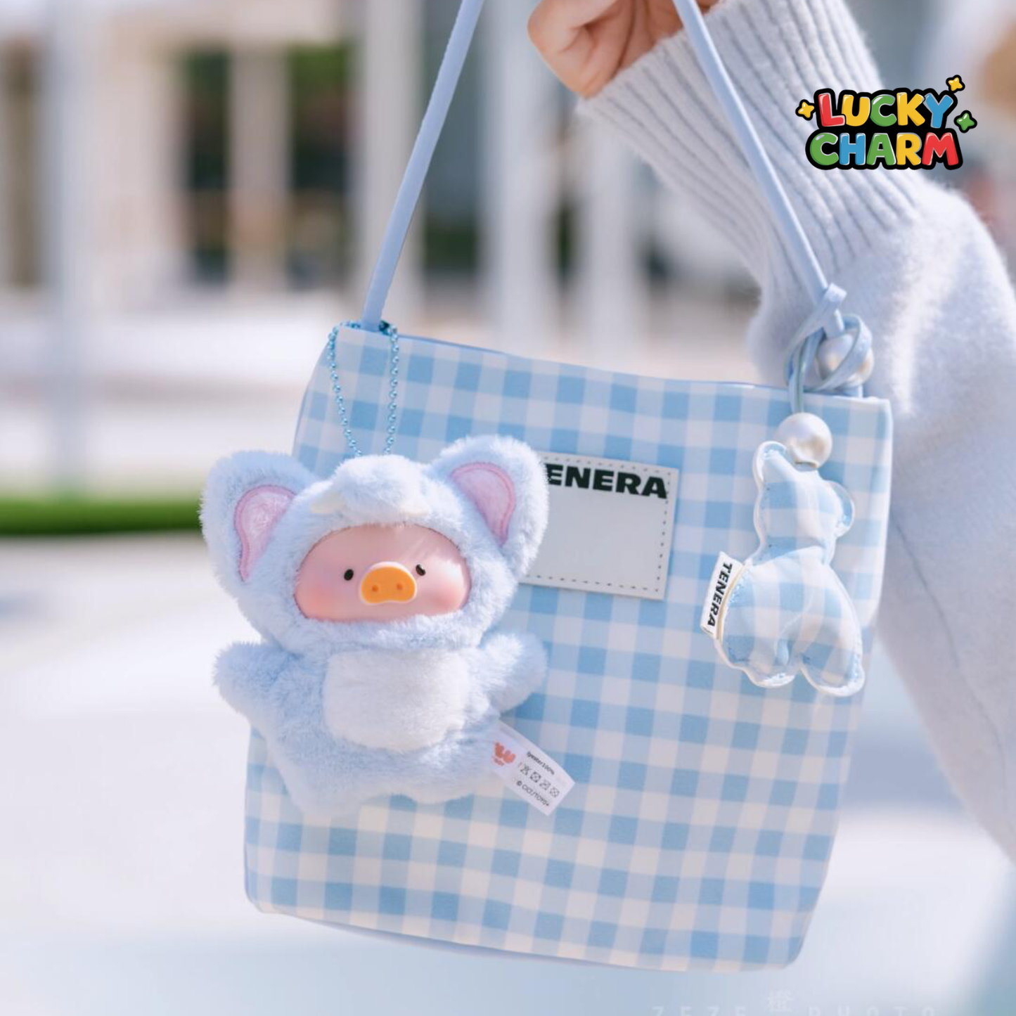 Blind Box Lulu The Piggy Animal Party Puppet Show PVC Face Plush Keychain Series